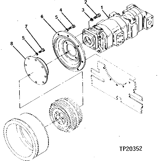 Схема запчастей John Deere 90CR - 11 - HYDRAULIC PUMP DRIVE AND MOUNTING 2160 - MAIN HYDRAULIC SYSTEM 21