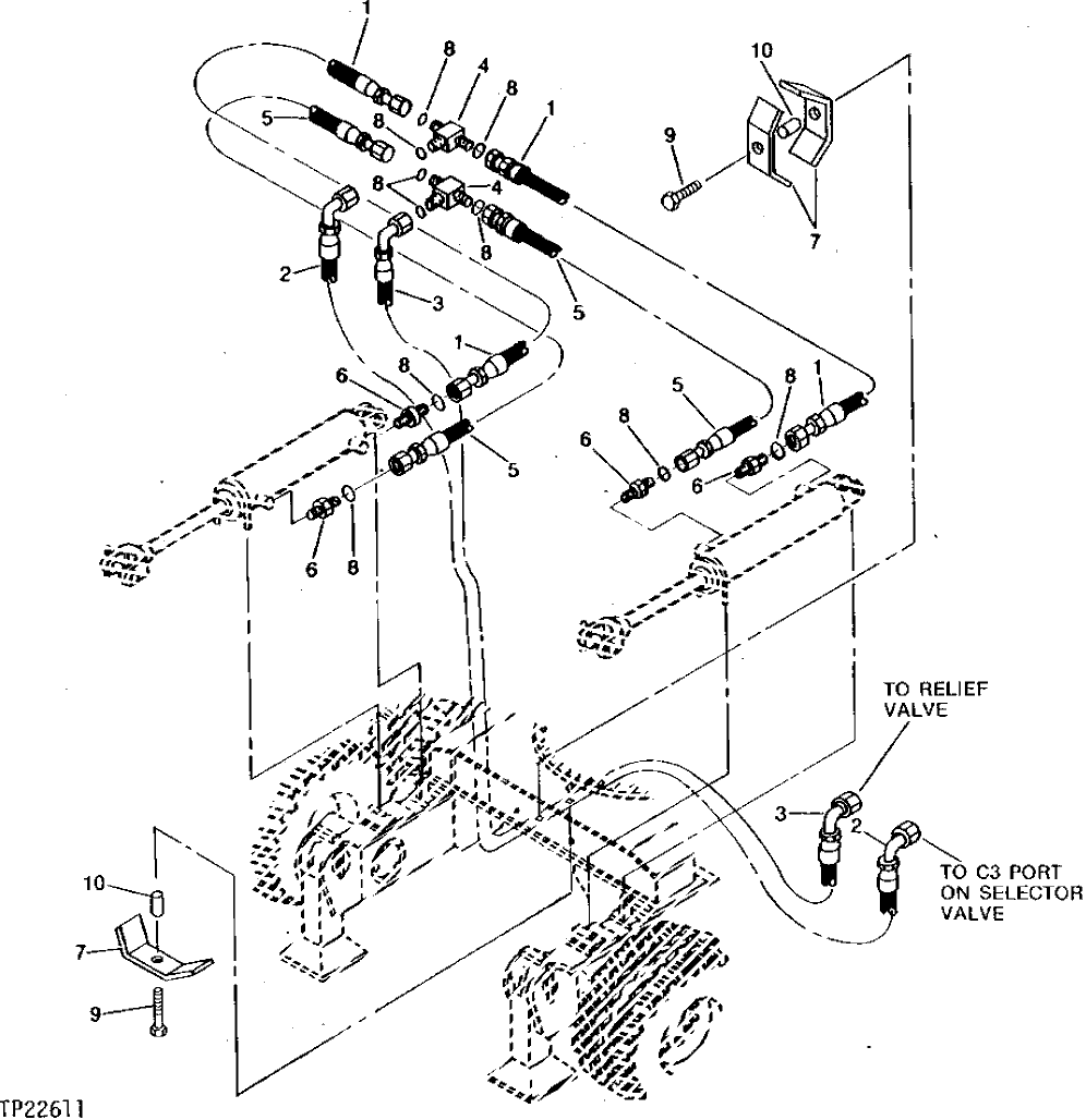 Схема запчастей John Deere 90CR - 8 - LOWER DOZER HYDRAULICS (A) 3260 - DOZERS 32