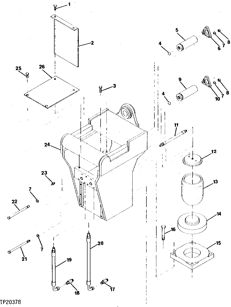 Схема запчастей John Deere 90CR - 8 - IMPACTOR - ASSEMBLY "B" 3302 - BACKHOE AND EXCAVATOR 33