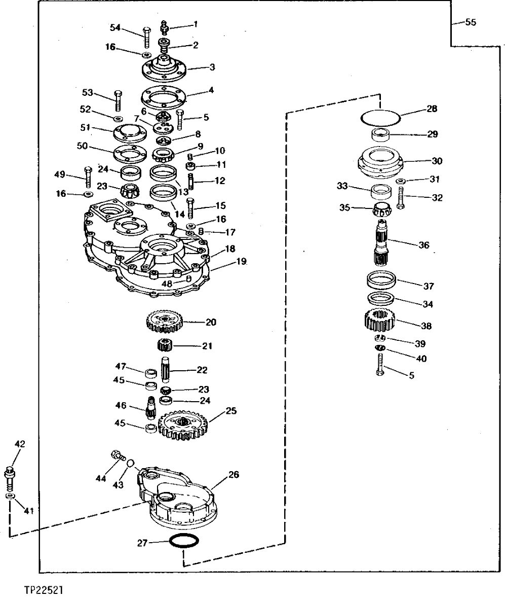 Схема запчастей John Deere 90CR - 2 - SWING GEARBOX 4350 - SWING, ROTATION OR PIVOTING SYSTEM 43