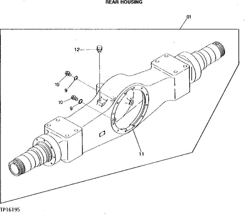 Схема запчастей John Deere 95 - 6 - REAR HOUSING 201 - AXLES AND SUSPENSION SYSTEMS 2