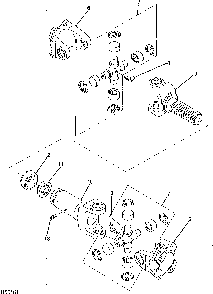 Схема запчастей John Deere 95 - 4 - DRIVE SHAFT 240 - AXLES AND SUSPENSION SYSTEMS 2