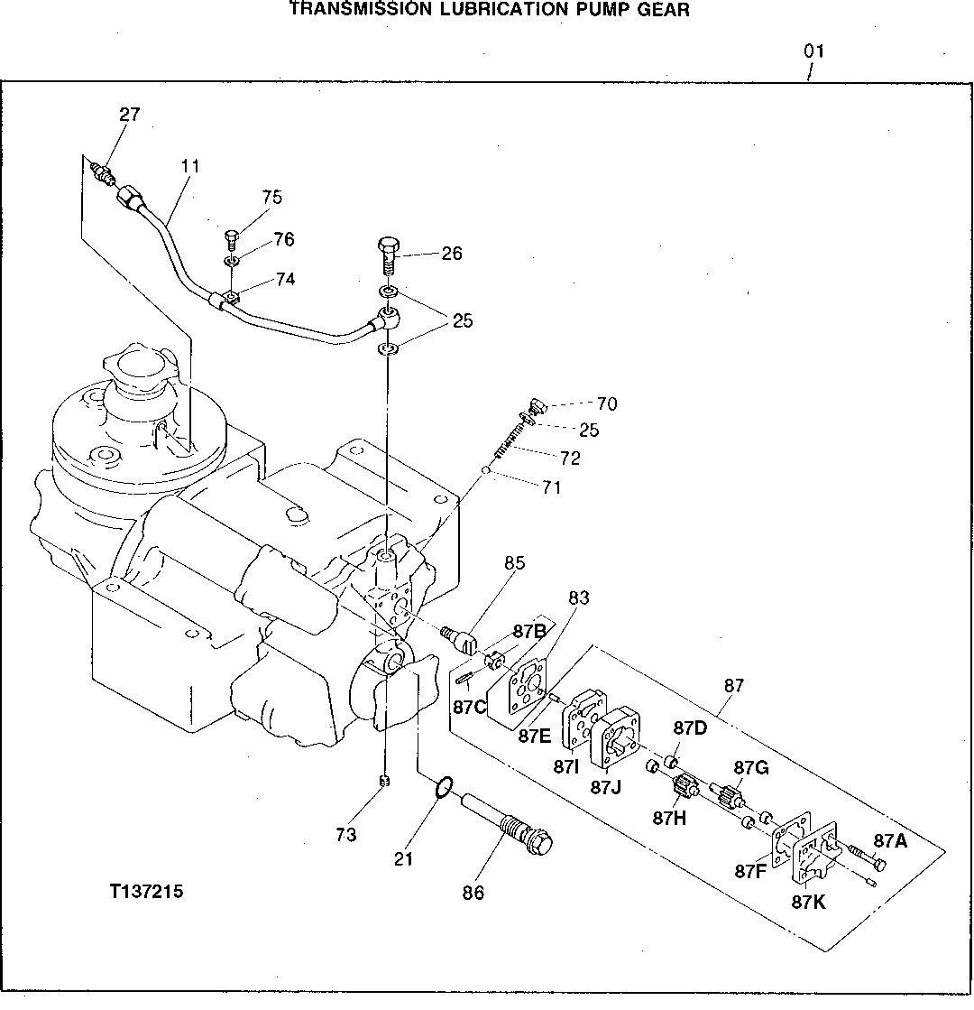 Схема запчастей John Deere 95 - 2 - TRANSMISSION LUBRICATION GEAR PUMP 360 - TRANSMISSION 3