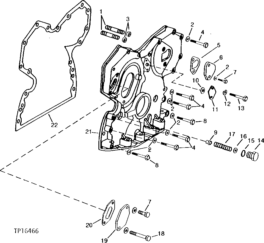 Схема запчастей John Deere 95 - 6 - TIMING GEAR COVER 402 - ENGINE 4