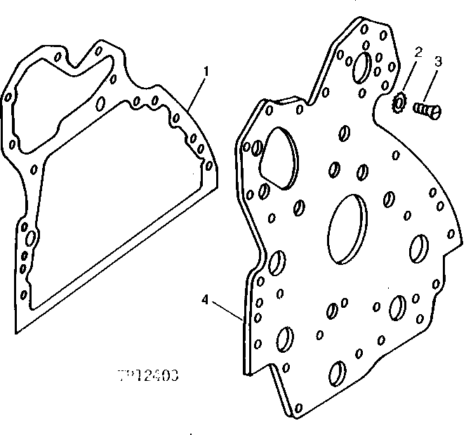 Схема запчастей John Deere 95 - 10 - ENGINE FRONT PLATE 404 - ENGINE 4