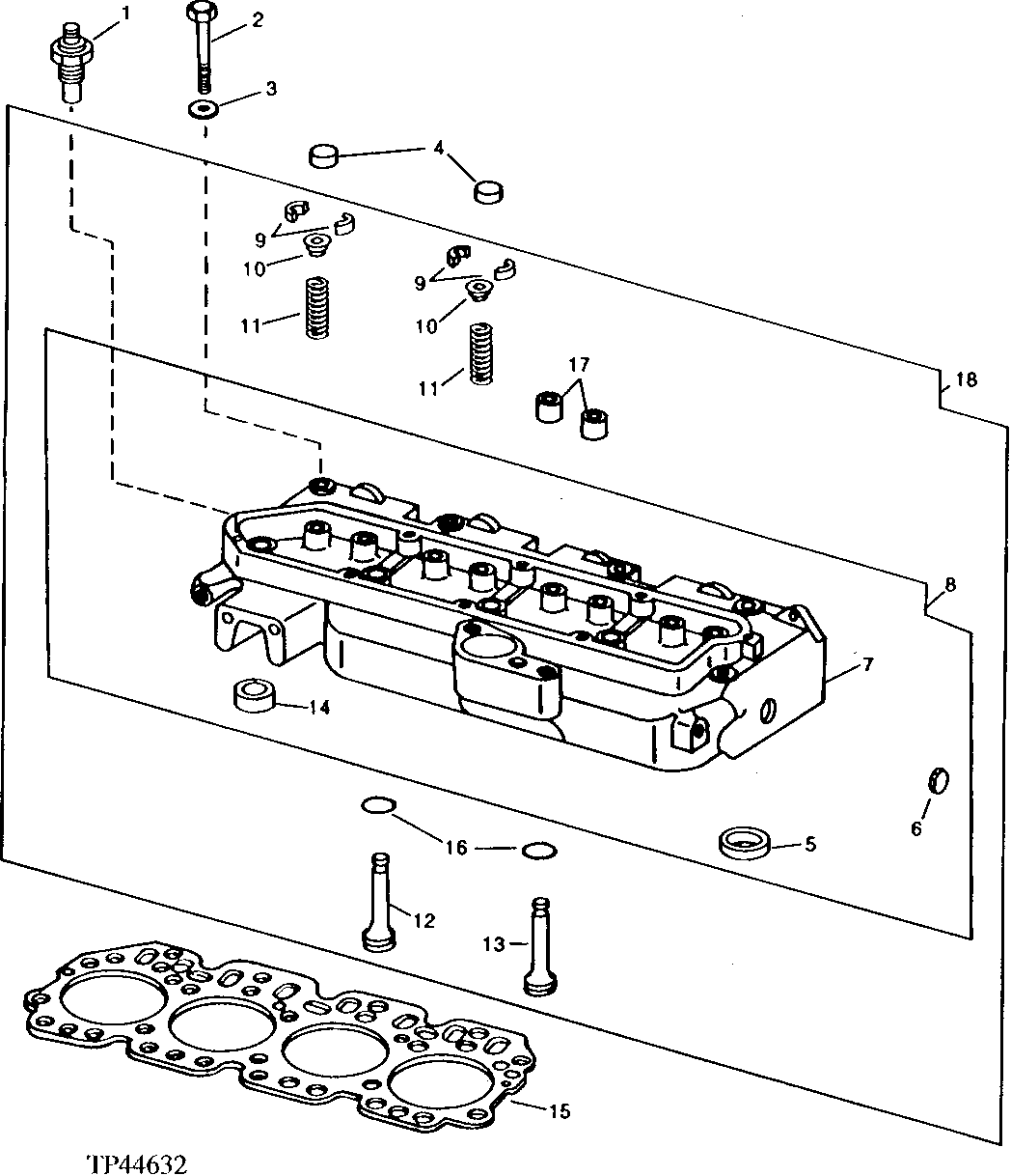 Схема запчастей John Deere 95 - 3A - REPLACEMENT CYLINDER HEAD AND VALVES 409 - ENGINE 4