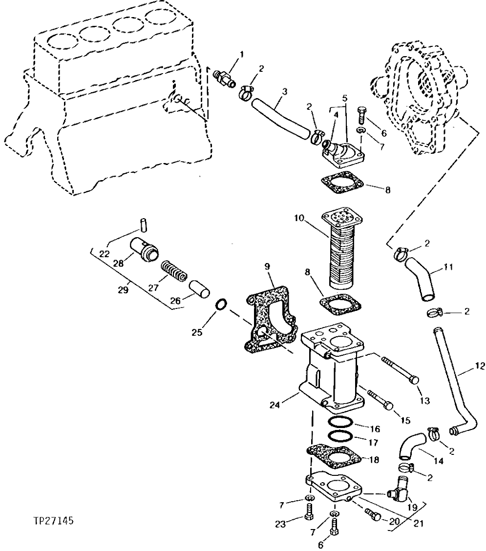 Схема запчастей John Deere 95 - 2 - ENGINE OIL COOLER 419 - ENGINE 4