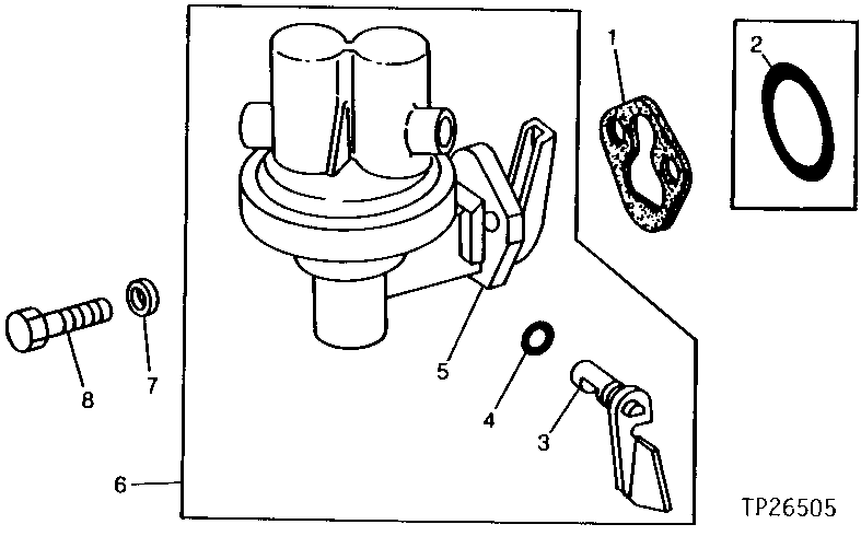 Схема запчастей John Deere 95 - 1 - FUEL TRANSFER PUMP 421 - ENGINE 4