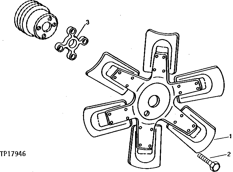 Схема запчастей John Deere 95 - 2 - FAN BLADE 510 - ENGINE AUXILIARY SYSTEM 5