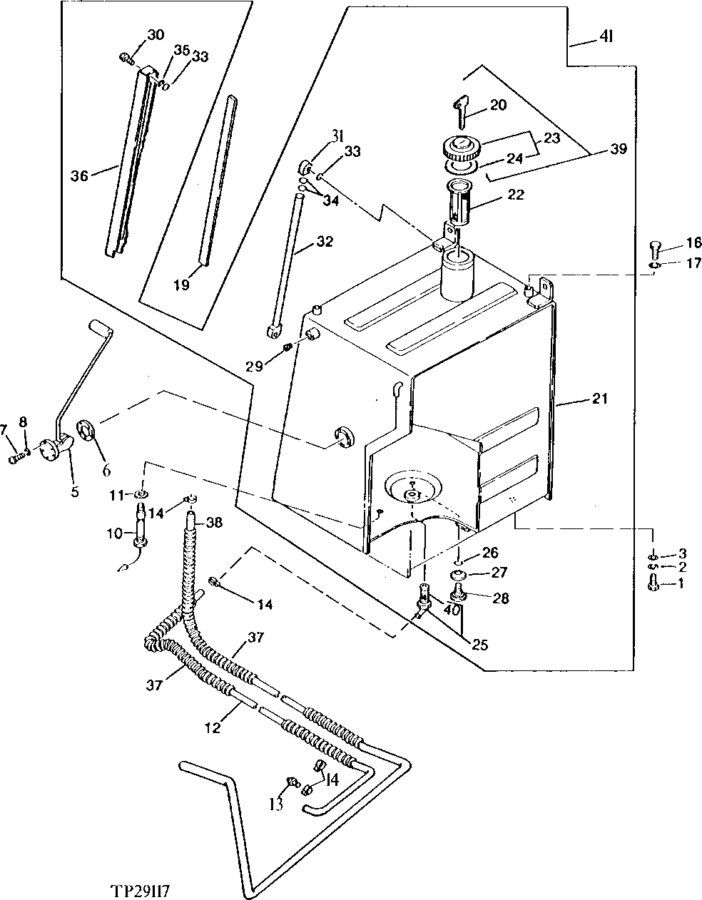 Схема запчастей John Deere 95 - 2 - FUEL TANK 560 - ENGINE AUXILIARY SYSTEM 5