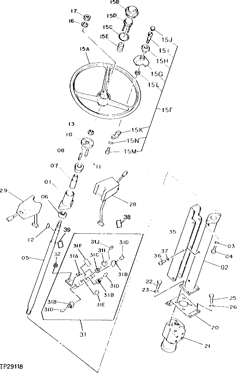 Схема запчастей John Deere 95 - 2 - STEERING 960 - STEERING SYSTEM 9