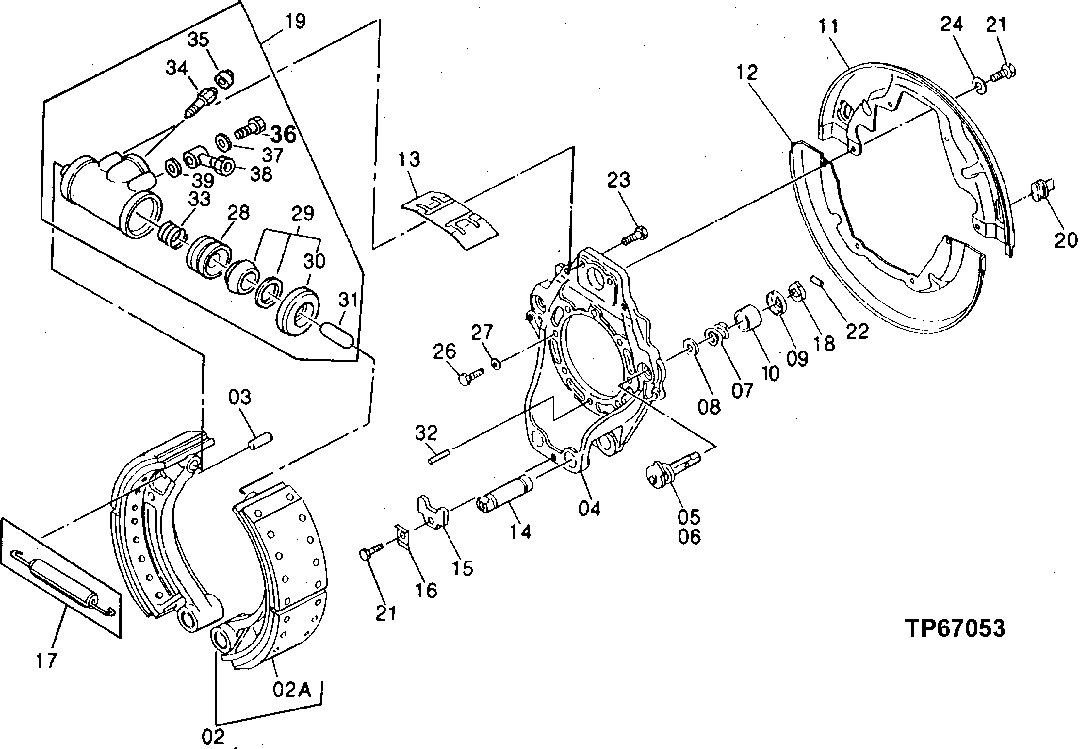 Схема запчастей John Deere 95 - 4 - REAR BRAKE 1060 - SERVICE BRAKES 10