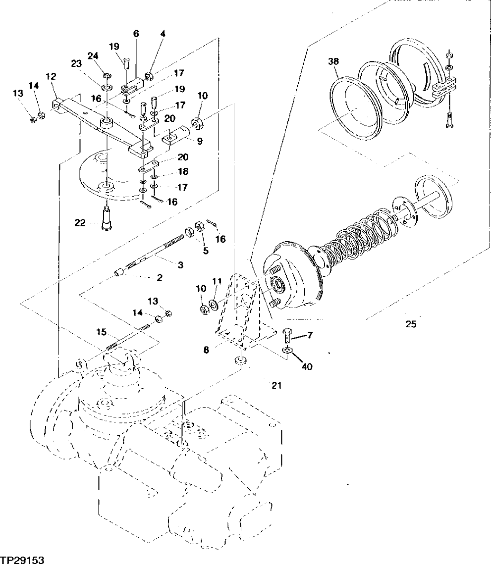 Схема запчастей John Deere 95 - 4 - PARK BRAKE CONTROL 1111 - PARK BRAKE 11