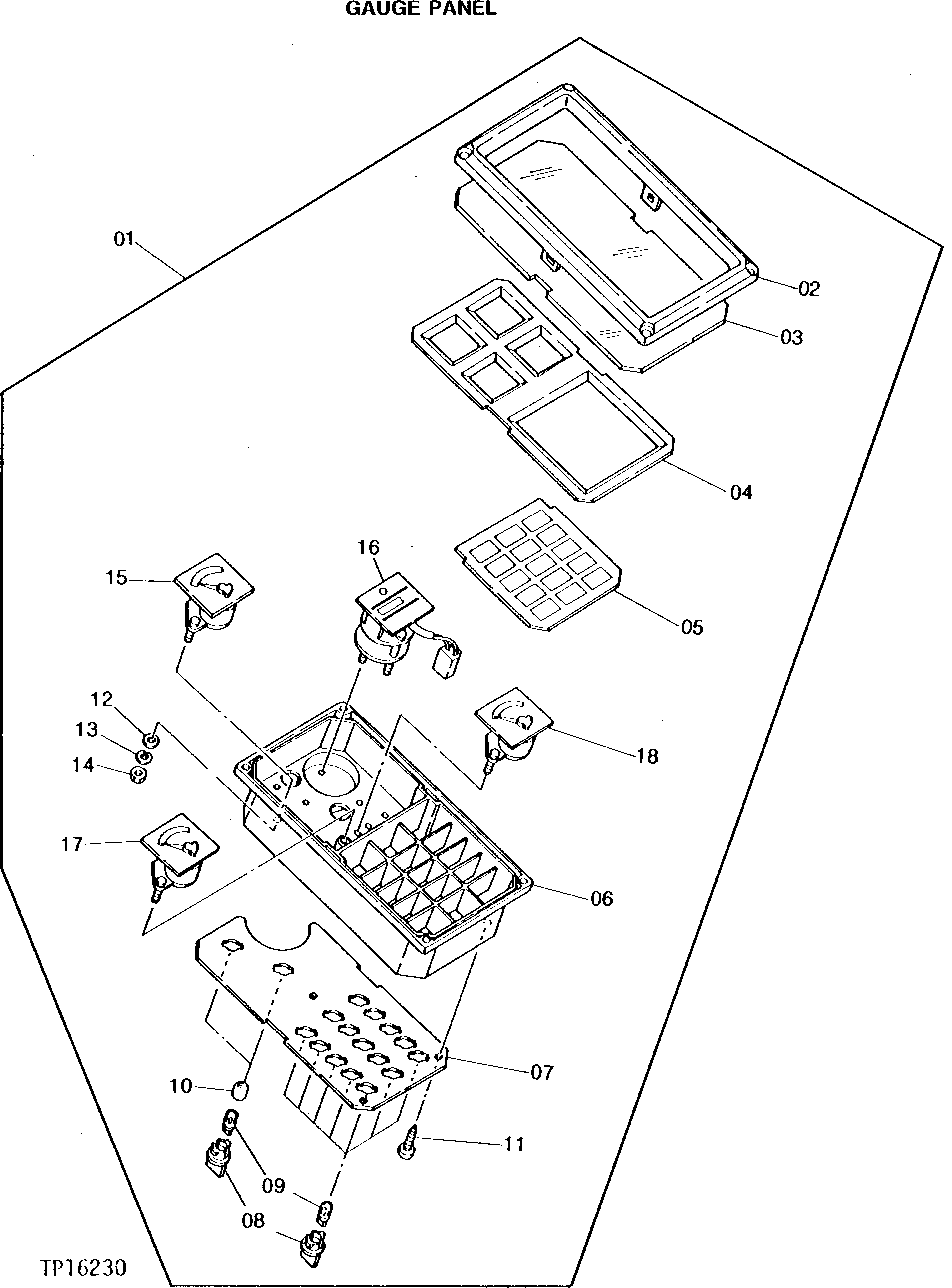 Схема запчастей John Deere 95 - 2 - GAUGE PANEL 1676 - ELECTRICAL SYSTEMS 16