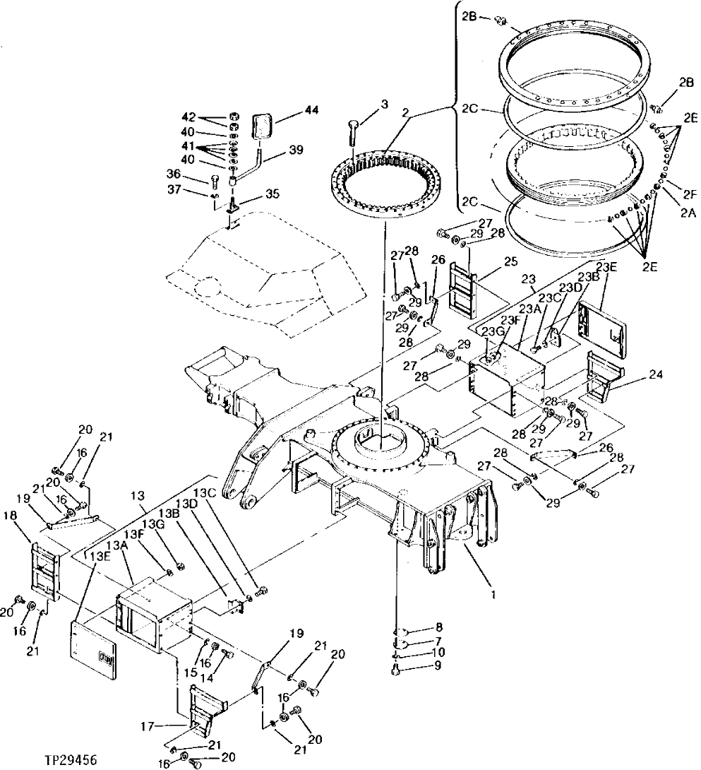 Схема запчастей John Deere 95 - 2 - CHASSIS 1740 - FRAME, CHASSIS OR SUPPORTING STRUCTURE 17