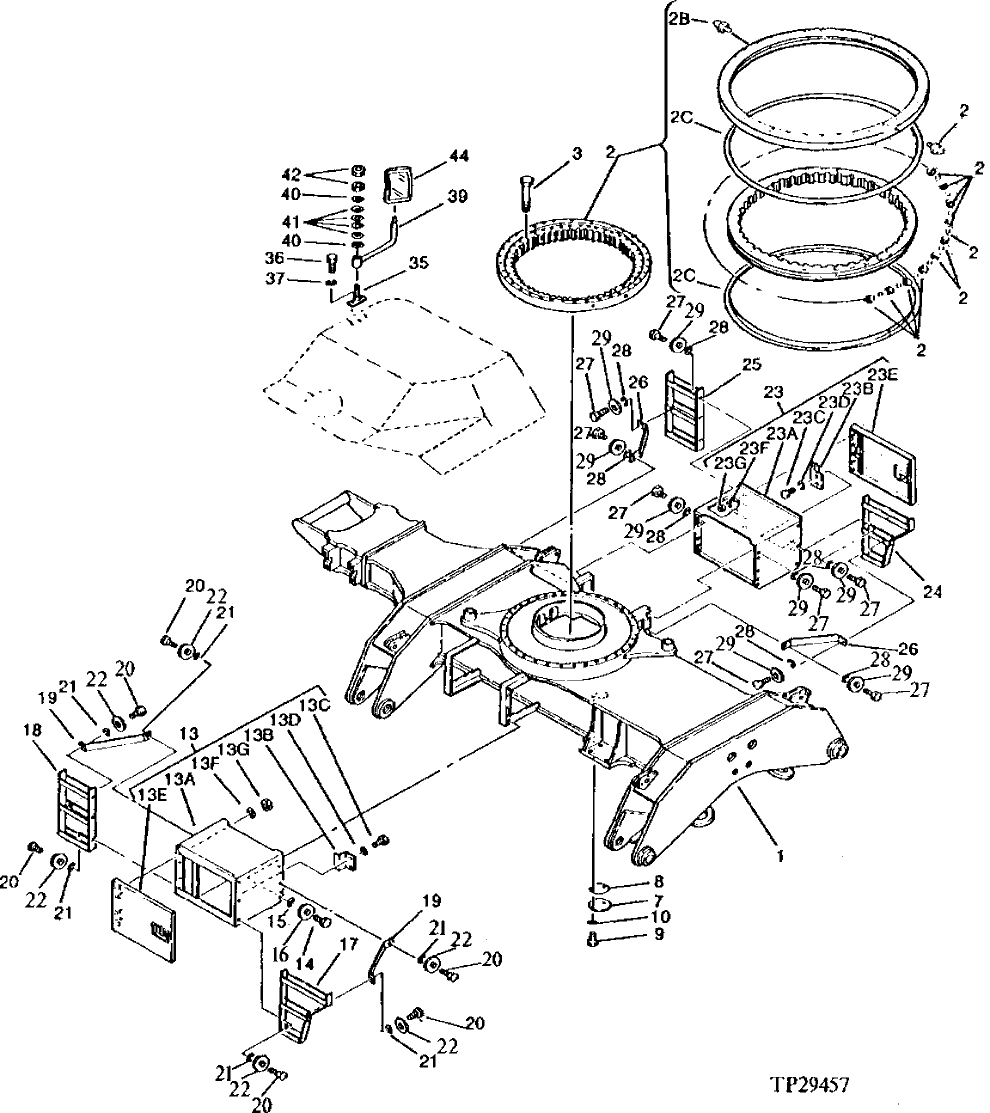 Схема запчастей John Deere 95 - 4 - CHASSIS 1740 - FRAME, CHASSIS OR SUPPORTING STRUCTURE 17