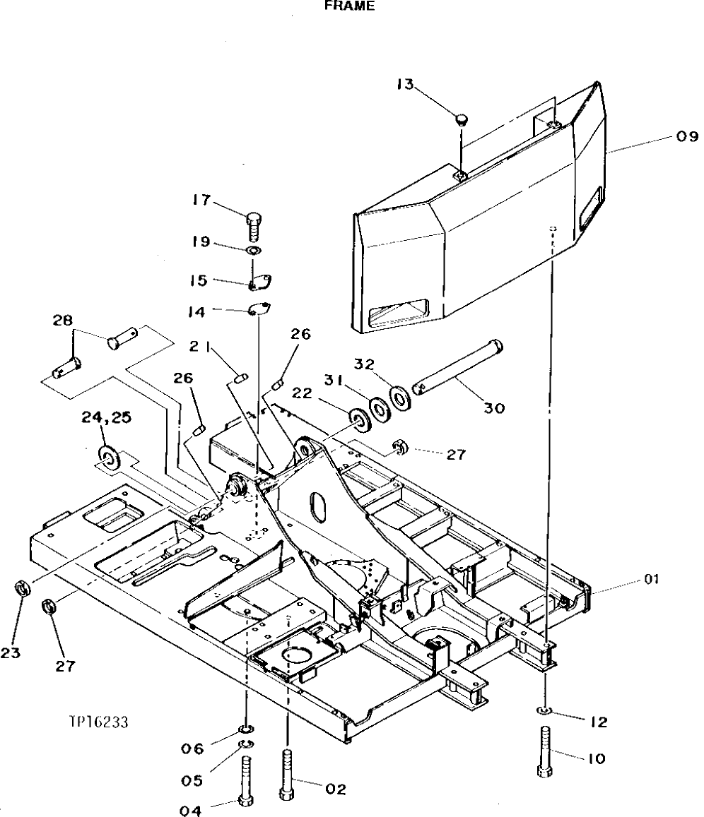 Схема запчастей John Deere 95 - 6 - FRAME 1740 - FRAME, CHASSIS OR SUPPORTING STRUCTURE 17