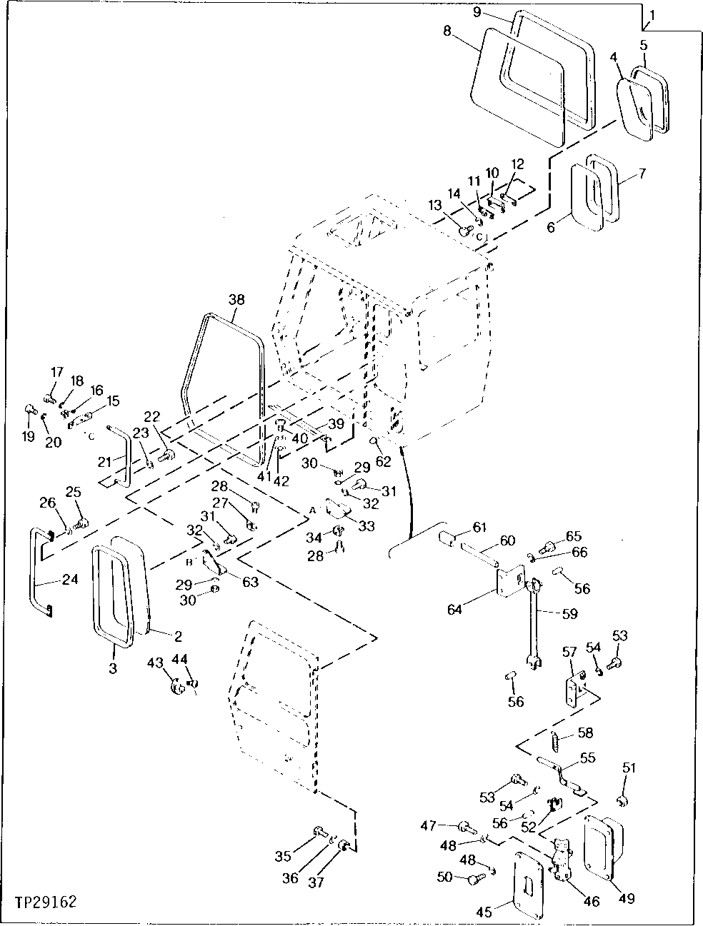 Схема запчастей John Deere 95 - 6 - CAB 1810 - OPERATORS STATION 18