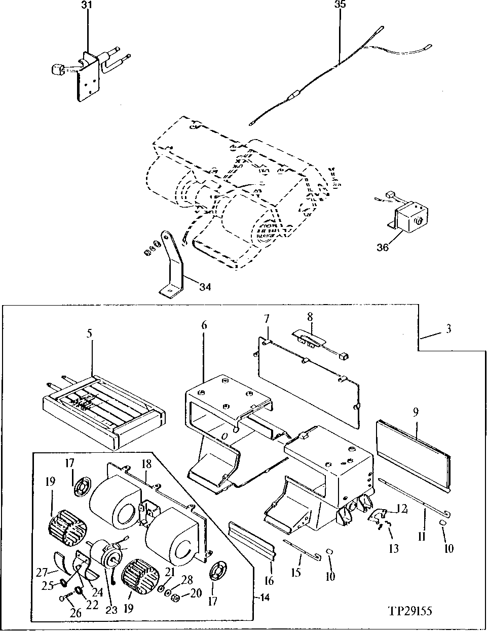 Схема запчастей John Deere 95 - 4 - HEATER 1830 - OPERATORS STATION 18