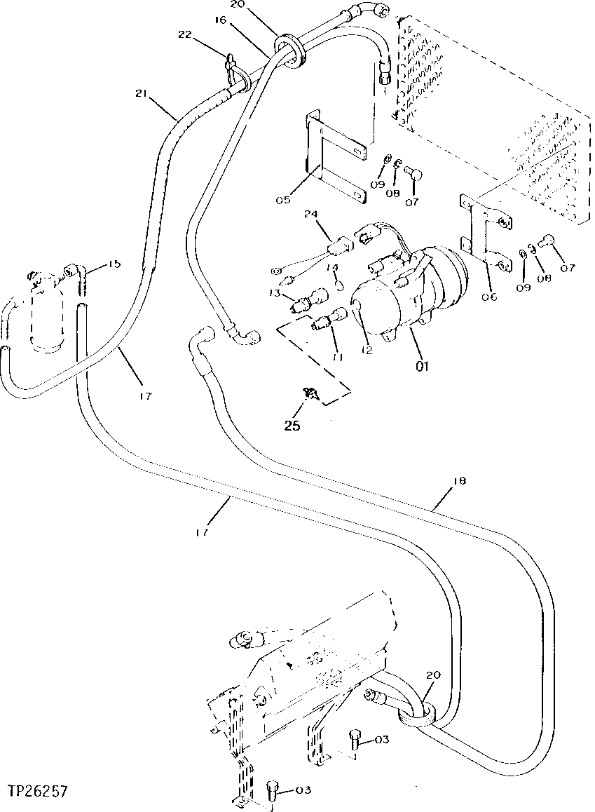 Схема запчастей John Deere 95 - 8 - AIR CONDITIONING 1830 - OPERATORS STATION 18