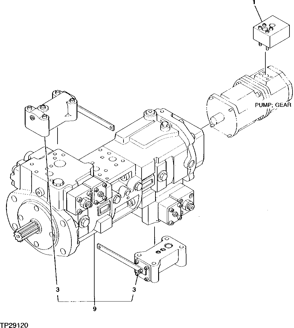 Схема запчастей John Deere 95 - 2 - MAIN HYDRAULIC PUMP 2160 - VEHICLE MAIN HYDRAULIC SYSTEM 21