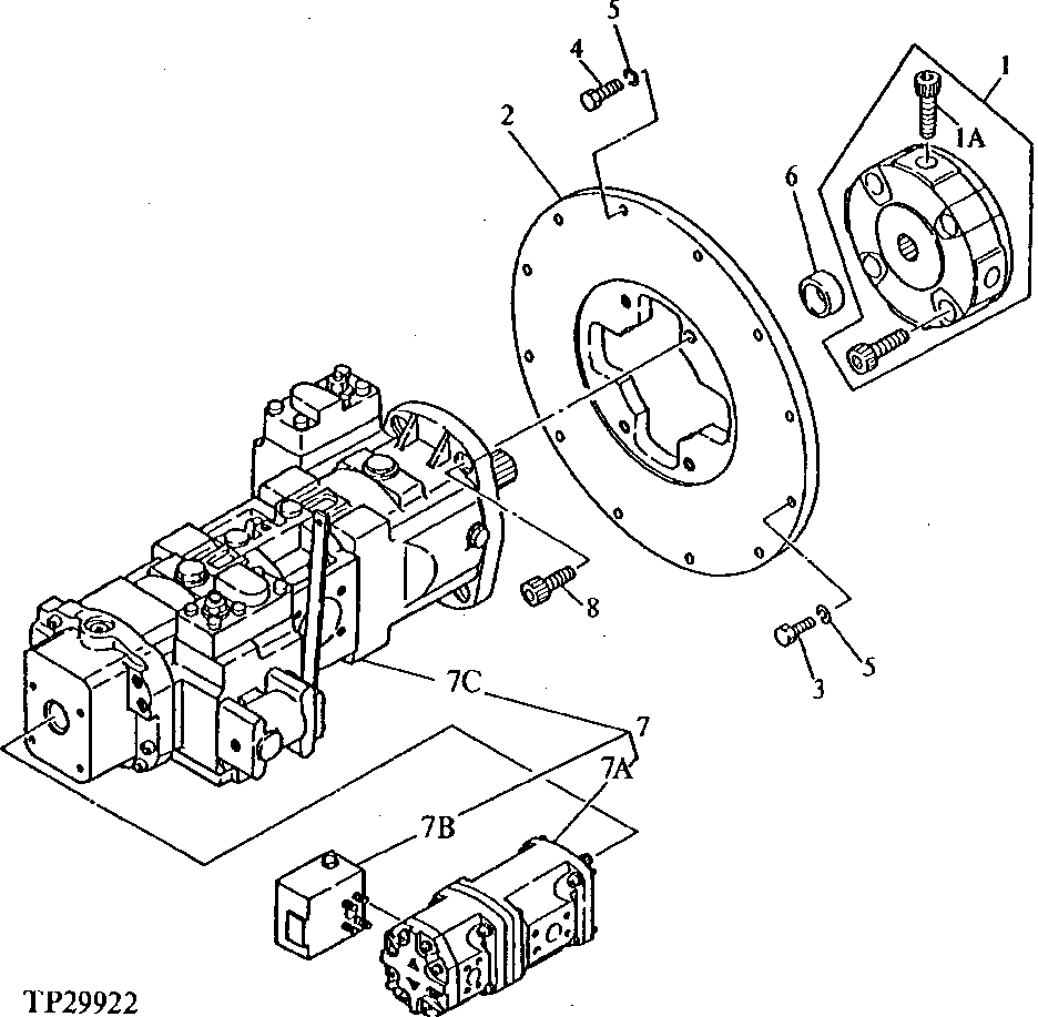 Схема запчастей John Deere 95 - 4 - MAIN HYDRAULIC PUMP 2160 - VEHICLE MAIN HYDRAULIC SYSTEM 21