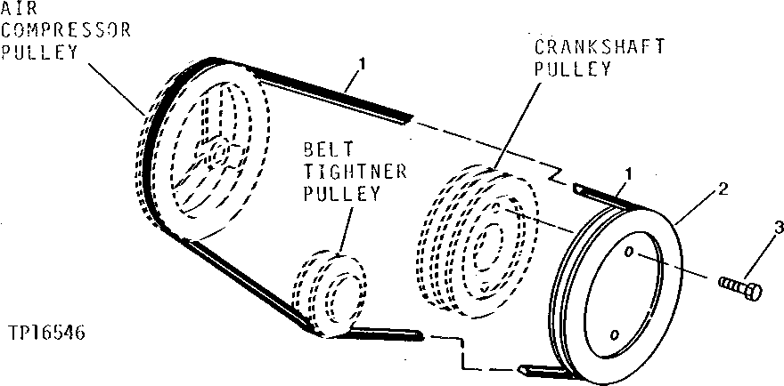 Схема запчастей John Deere 95 - 4 - AIR COMPRESSOR BELT 2261 - VEHICLE PNEUMATIC SYSTEMS 22