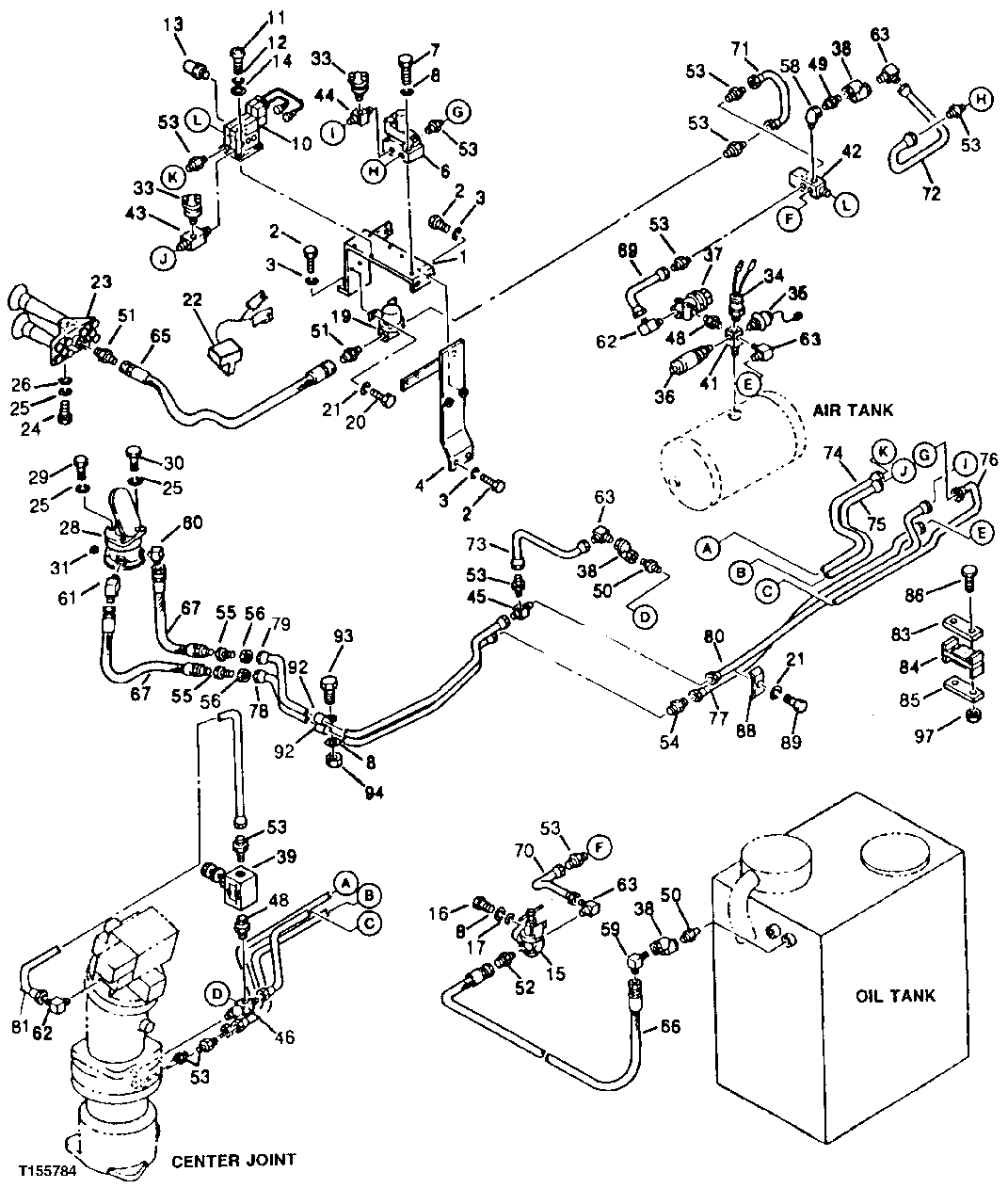 Схема запчастей John Deere 95 - 14 - COMPRESSED AIR SYSTEM 2261 - VEHICLE PNEUMATIC SYSTEMS 22