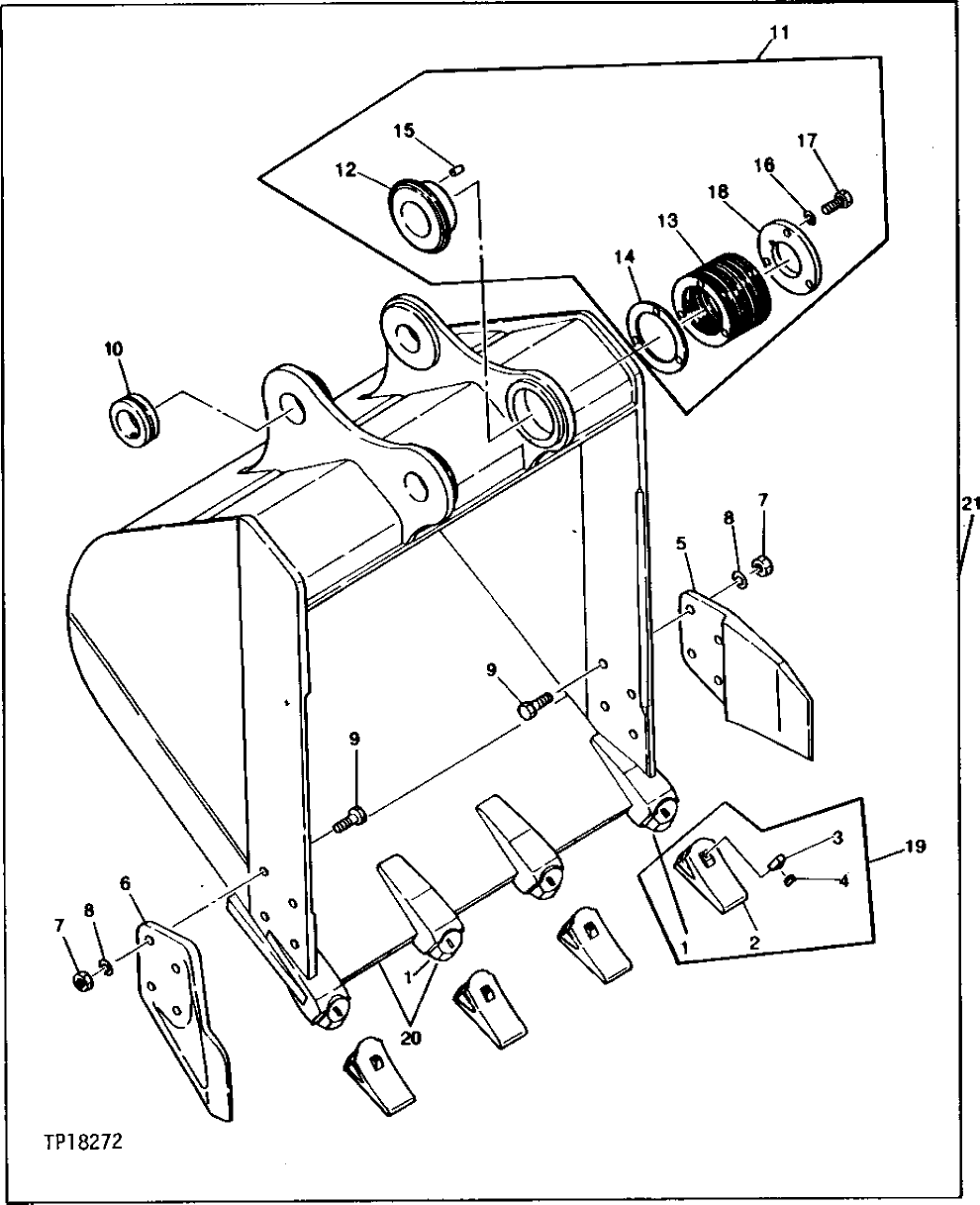 Схема запчастей John Deere 95 - 2 - BUCKET 3302 - BACKHOE AND EXCAVATOR 33