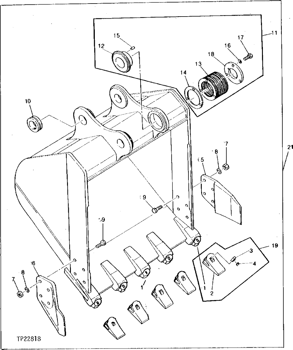 Схема запчастей John Deere 95 - 4 - BUCKET 3302 - BACKHOE AND EXCAVATOR 33