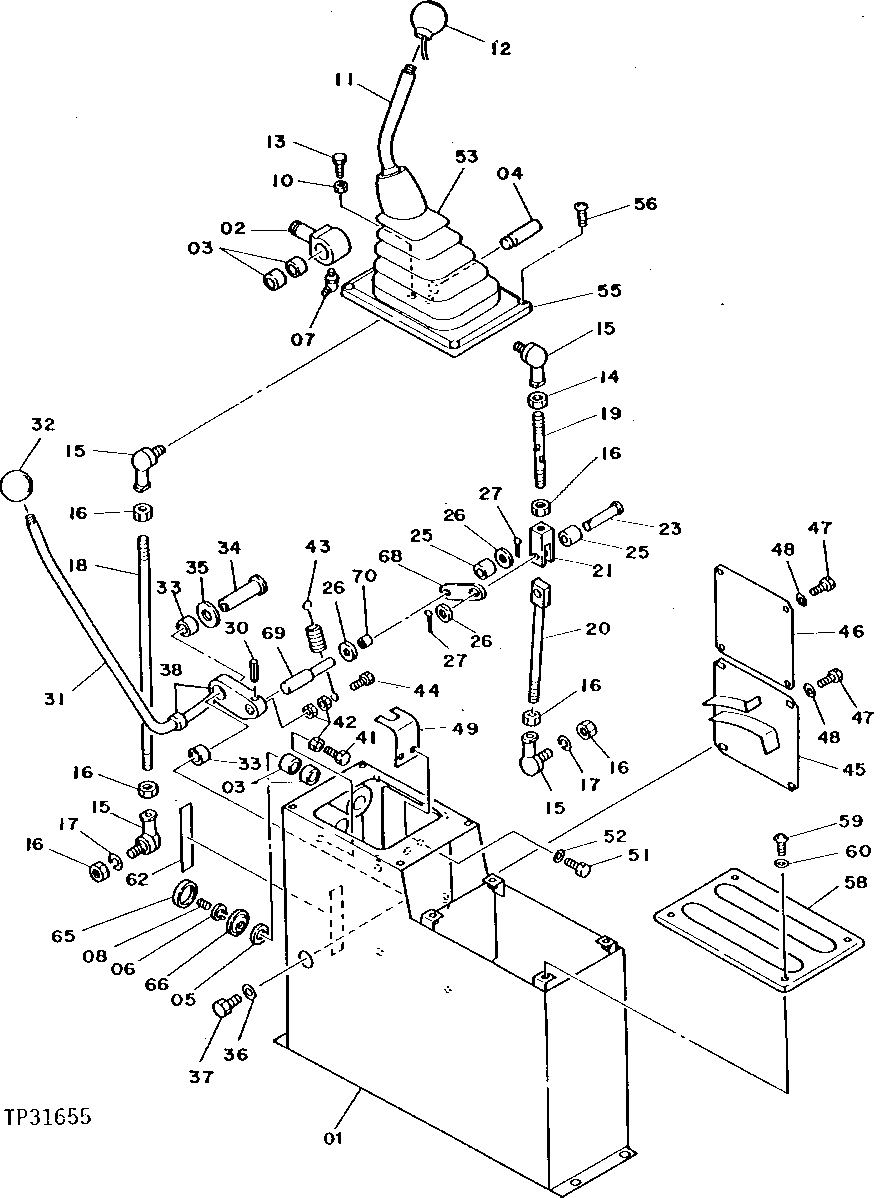 Схема запчастей John Deere 95 - 2 - LEVER STAND 3315 - BACKHOE AND EXCAVATOR 33