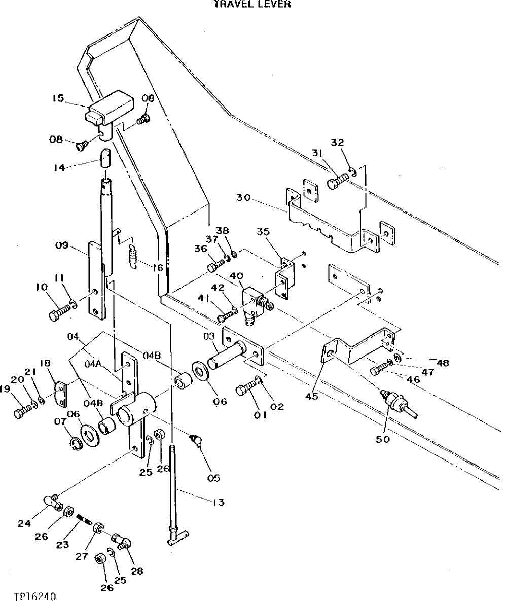 Схема запчастей John Deere 95 - 20 - TRAVEL LEVER 3315 - BACKHOE AND EXCAVATOR 33