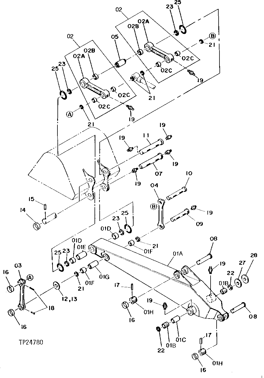 Схема запчастей John Deere 95 - 6 - ARM 3340 - BACKHOE AND EXCAVATOR 33