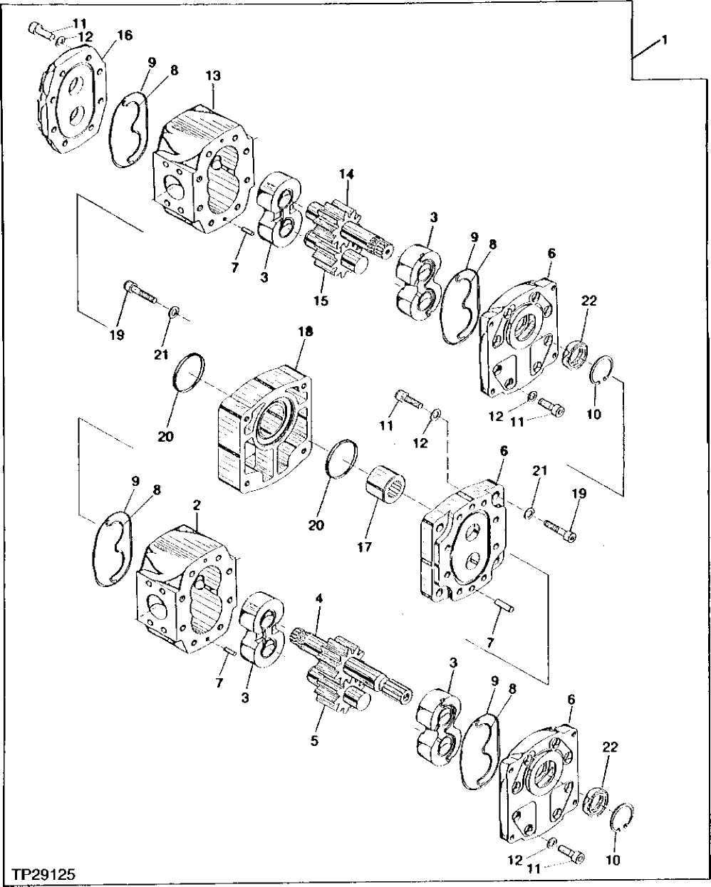 Схема запчастей John Deere 95 - 2 - PILOT AND STEERING PUMPS 3360 - BACKHOE AND EXCAVATOR 33