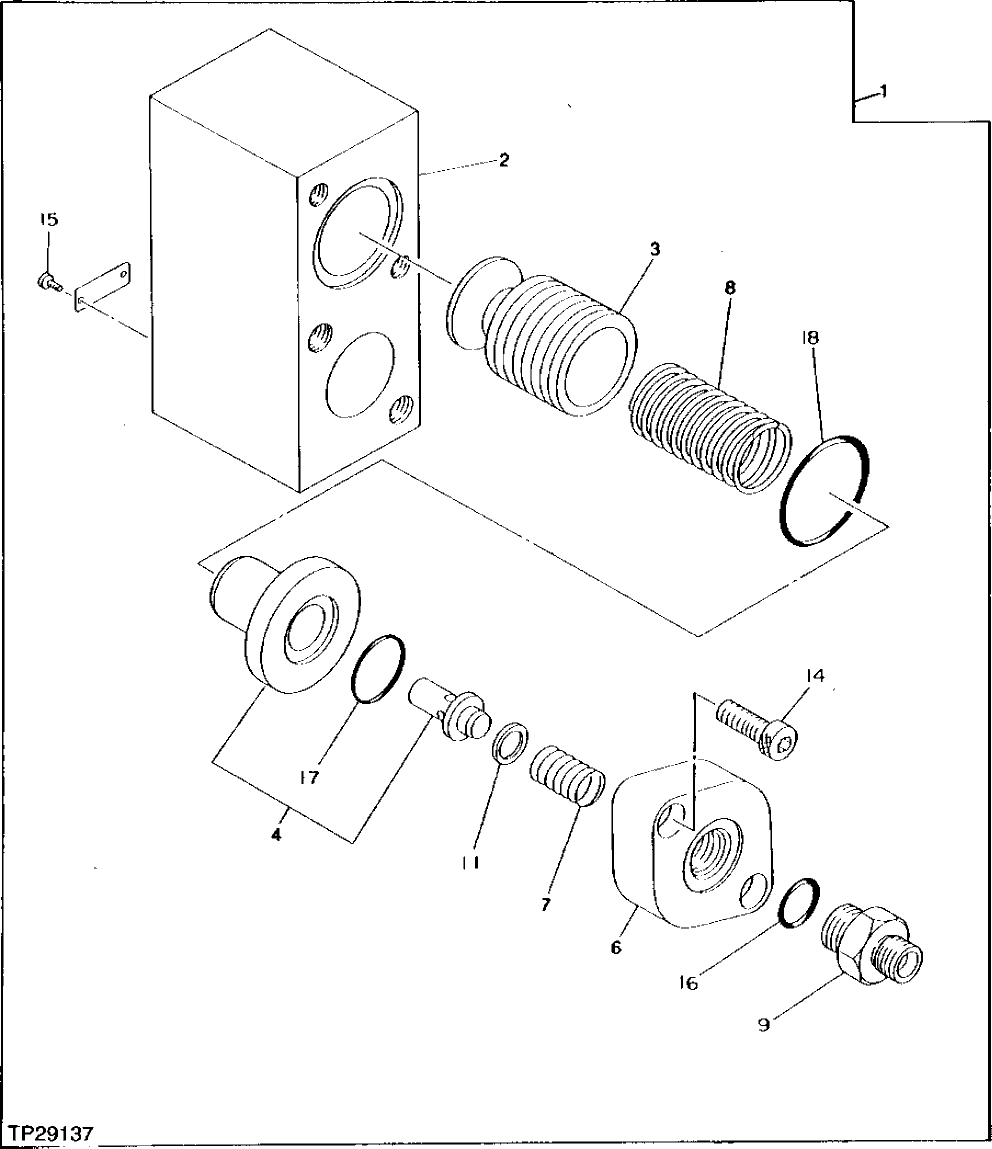 Схема запчастей John Deere 95 - 10 - LOW PRESSURE SYSTEM RESTRICTION VALVE 3360 - BACKHOE AND EXCAVATOR 33