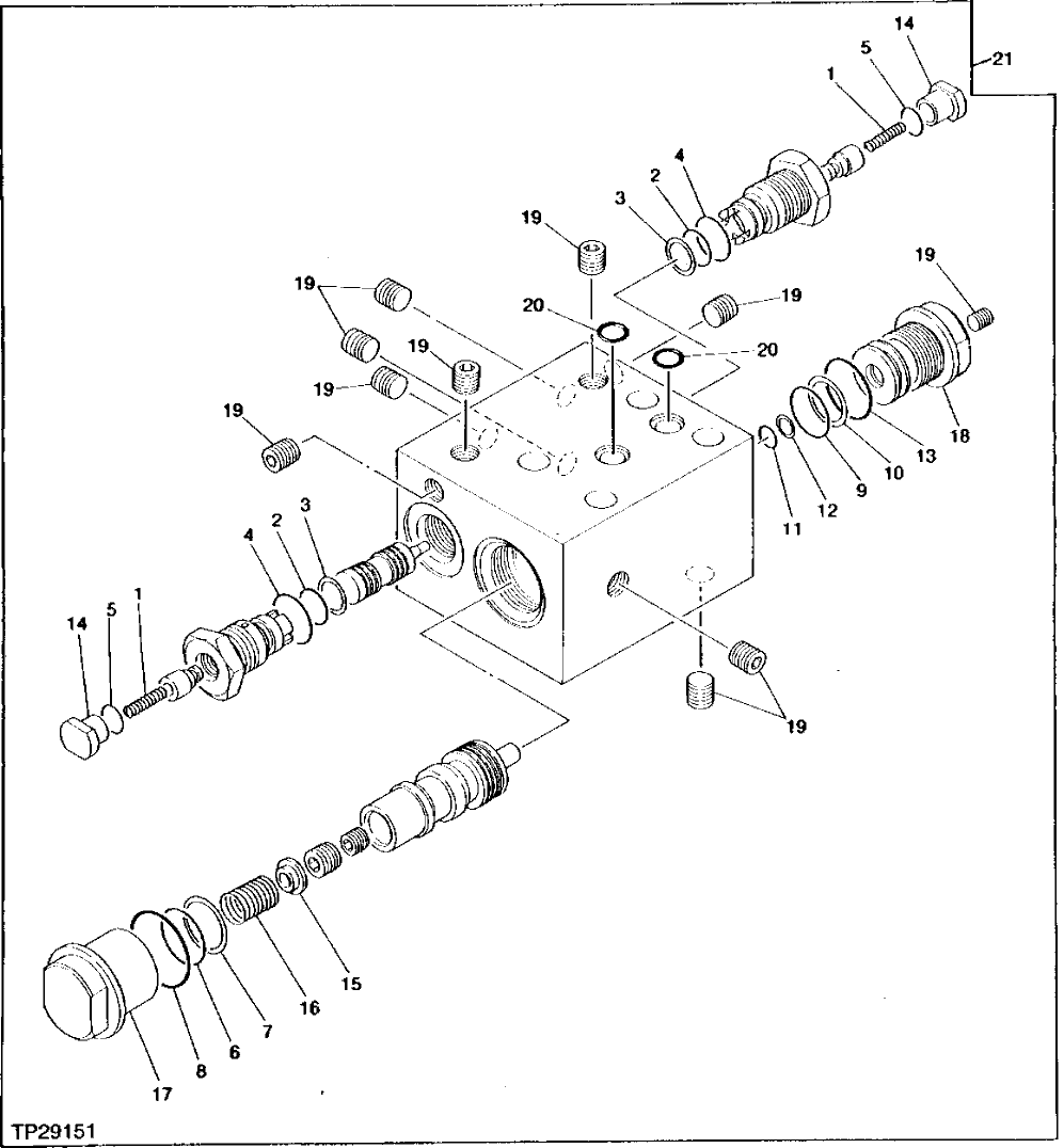 Схема запчастей John Deere 95 - 56 - BLADE CYLINDER VALVE 3360 - BACKHOE AND EXCAVATOR 33