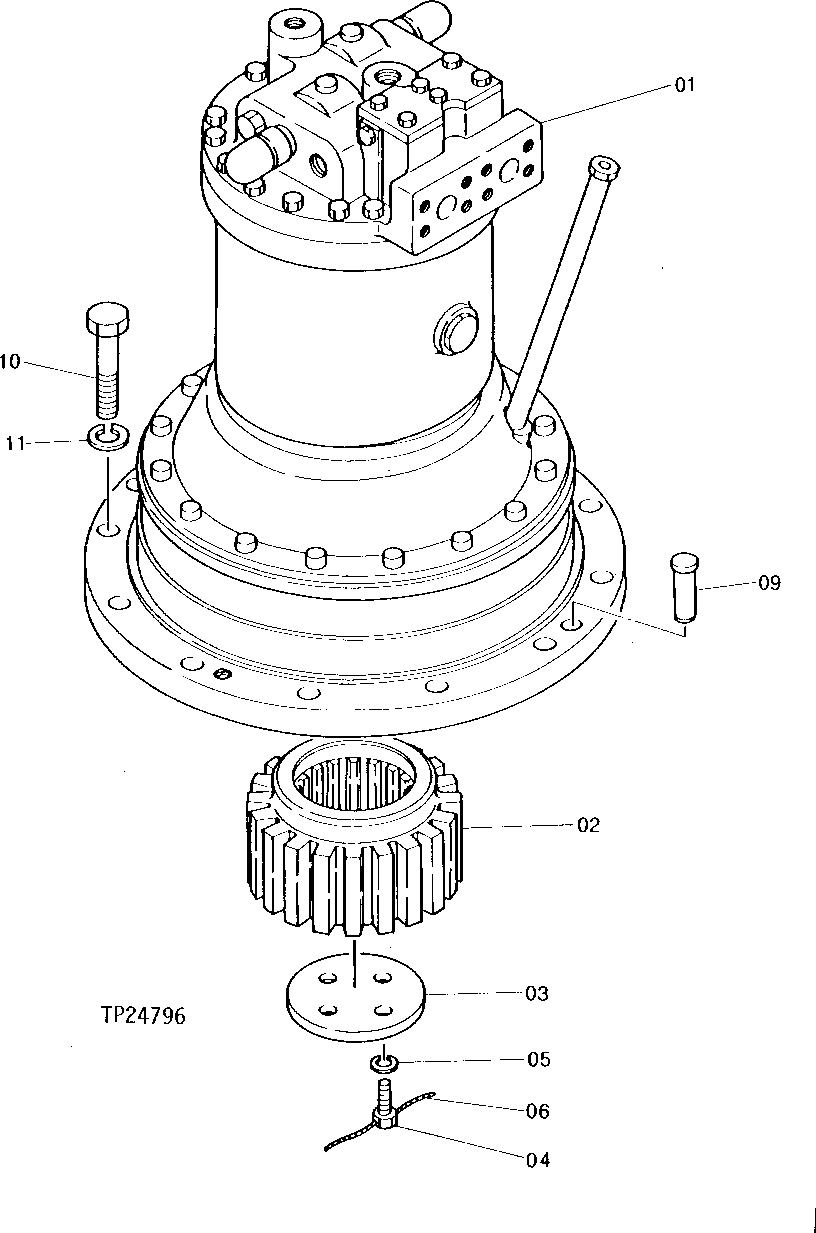 Схема запчастей John Deere 95 - 2 - SWING MOTOR 4360 - SWING, ROTATION OR PIVOTING SYSTEM 43