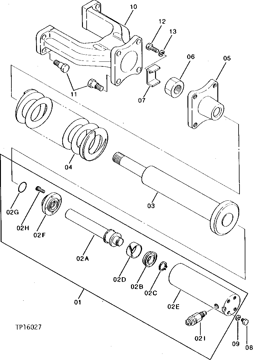 Схема запчастей John Deere 0 - 2 - TRACK ADJUSTER 130 - TRACKS 1