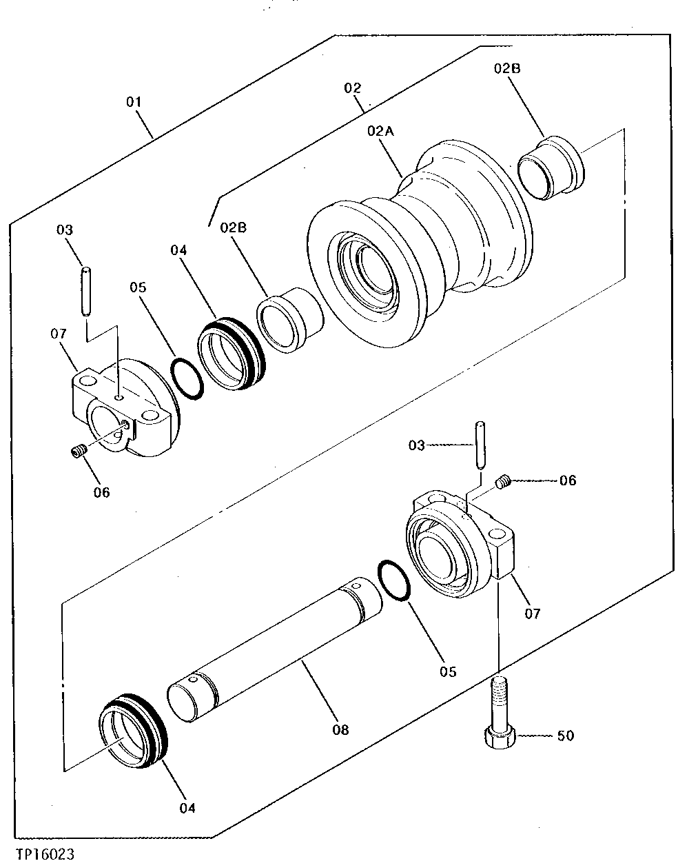 Схема запчастей John Deere 0 - 12 - LOWER ROLLER 130 - TRACKS 1