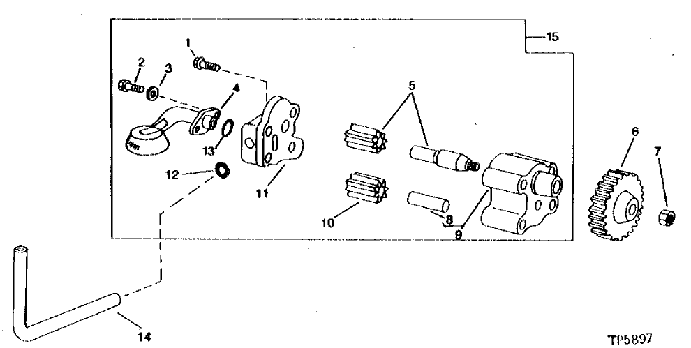 Схема запчастей John Deere 0 - 4 - ENGINE OIL PUMP 407 - ENGINE 4