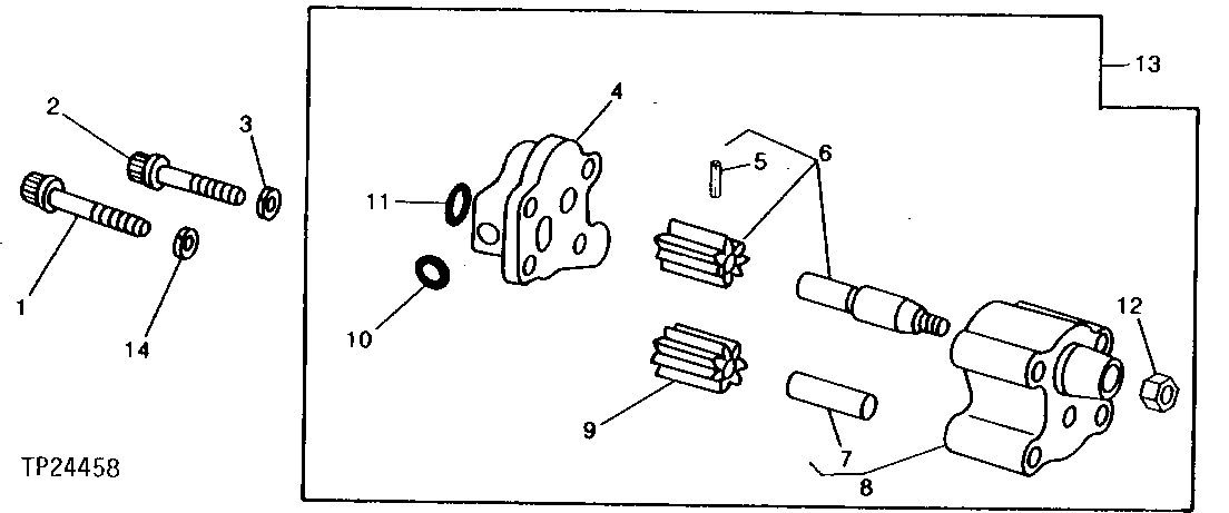 Схема запчастей John Deere 0 - 5 - ENGINE OIL PUMP 407 - ENGINE 4