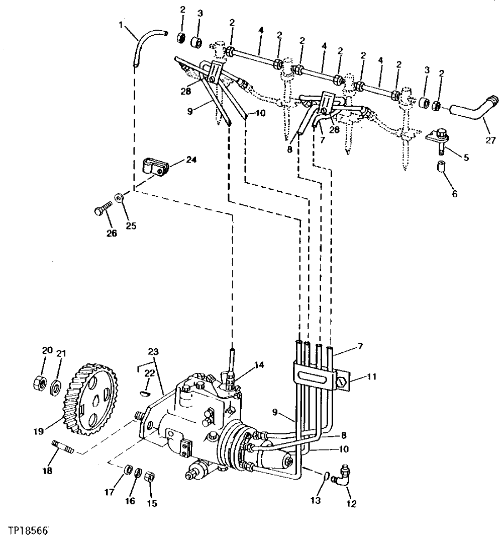 Схема запчастей John Deere 0 - 2 - FUEL INJECTION SYSTEM 413 - ENGINE 4