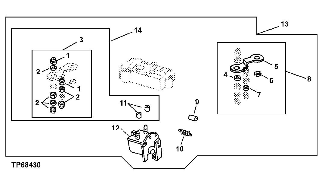 Схема запчастей John Deere 0 - 6 - FUEL INJECTION PUMP ELECTRIC SHUT-OFF KIT 413 - ENGINE 4
