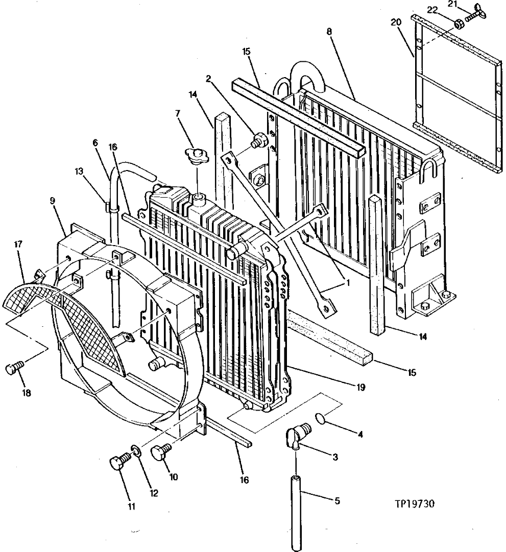 Схема запчастей John Deere 0 - 8 - RADIATOR 510 - ENGINE AUXILIARY SYSTEM 5