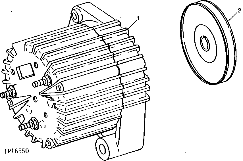 Схема запчастей John Deere 0 - 1 - ALTERNATOR 1672 - ELECTRICAL SYSTEM 16