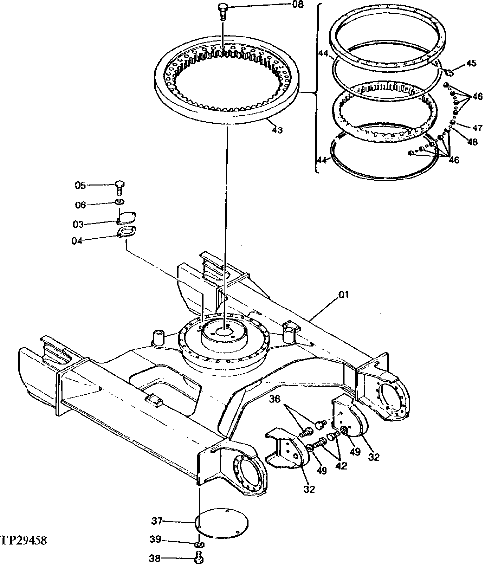 Схема запчастей John Deere 0 - 4 - UNDERCARRIAGE 1740 - FRAME, CHASSIS OR SUPPORTING STRUCTURE 17