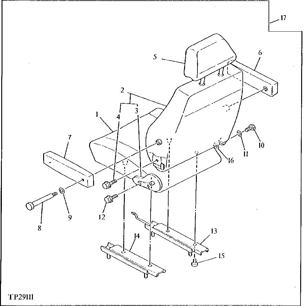 Схема запчастей John Deere 0 - 6 - SEAT 1821 - OPERATORS STATION 18