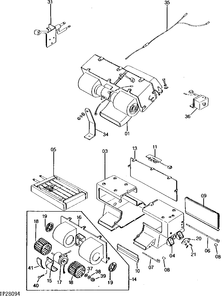 Схема запчастей John Deere 0 - 4 - HEATER 1830 - OPERATORS STATION 18