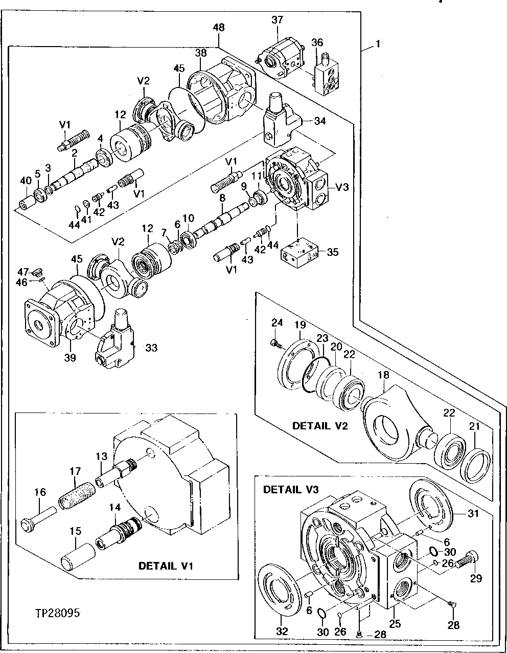 Схема запчастей John Deere 0 - 8 - PUMP, MAIN HYDRAULIC 2160 - MAIN HYDRAULIC SYSTEM 21