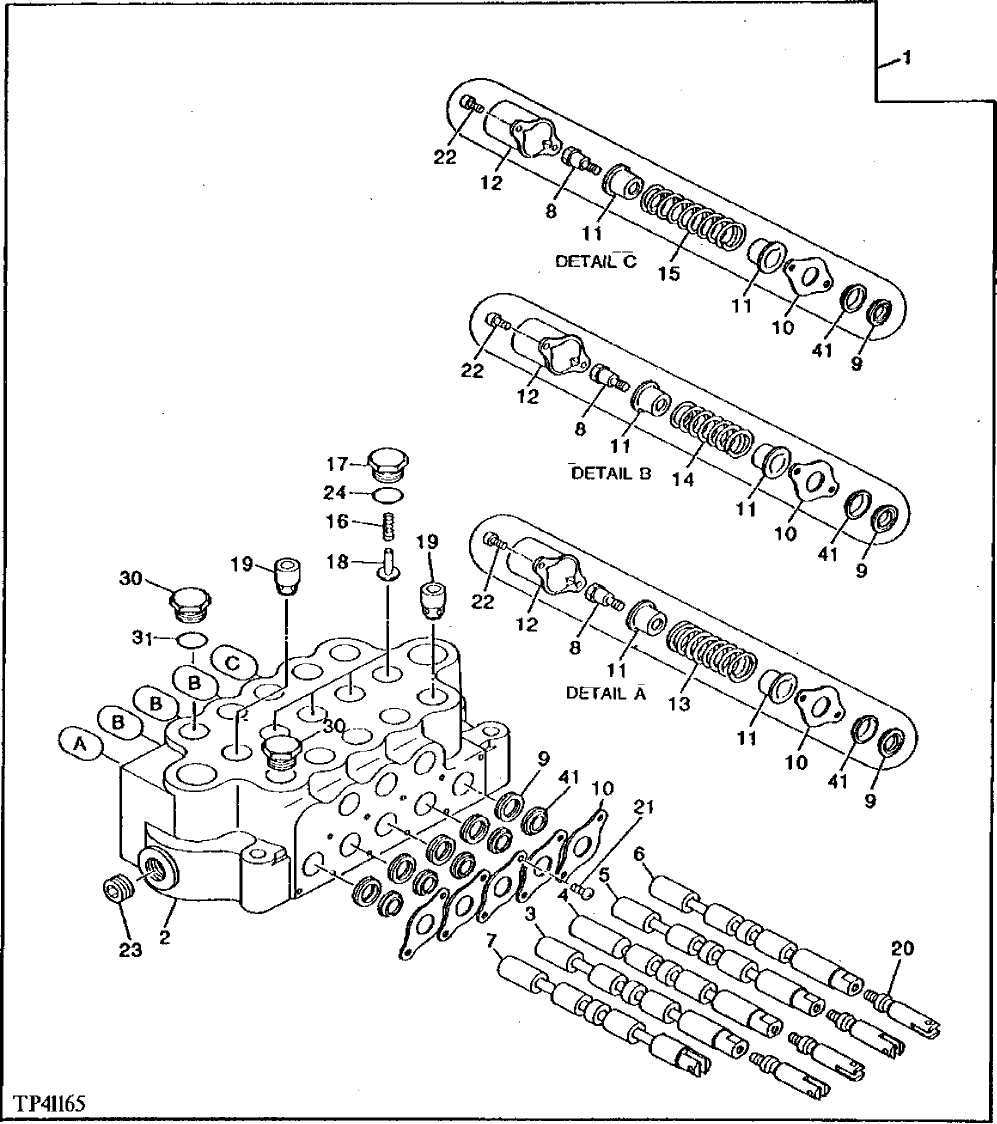 Схема запчастей John Deere 0 - 32 - CONTROL VALVE 2160 - MAIN HYDRAULIC SYSTEM 21